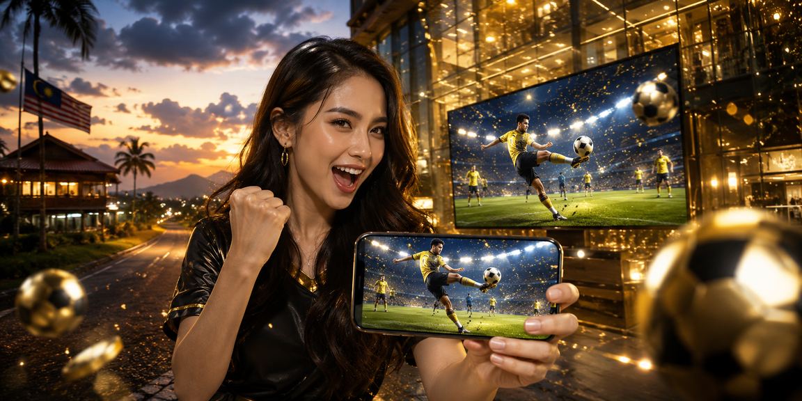 Peminat bola sepak Malaysia menonton pertandingan sambil bertaruh